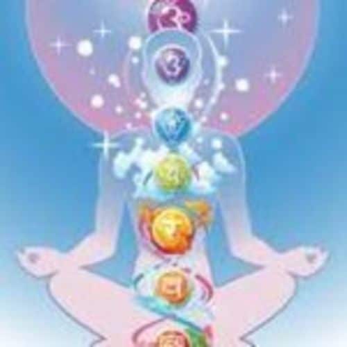 Photo is showing the seven main energy centres or chakras in the body; which all become balanced in their function. When you become meditation enlightened.