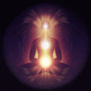 A spiritual initiate during meditation revealing a balanced flow of energy that occurs with advanced meditation practice Indicating a changed consciousness