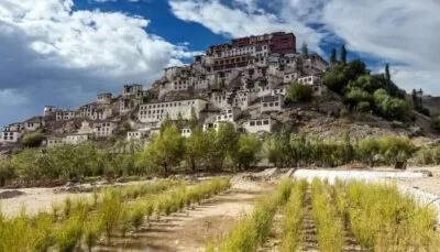 Large monastery on hill: Walk spiritual path early will make meditation far easier. Prevent many health problems. How to meditate anapana meditation technique.