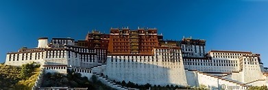 Potala Palace in Lhasa Tibet is the former living quarters of the Dalai Lama who now lives in exile in northern India